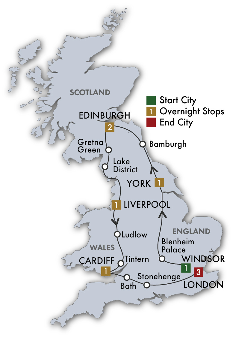 Best Britain Tour map