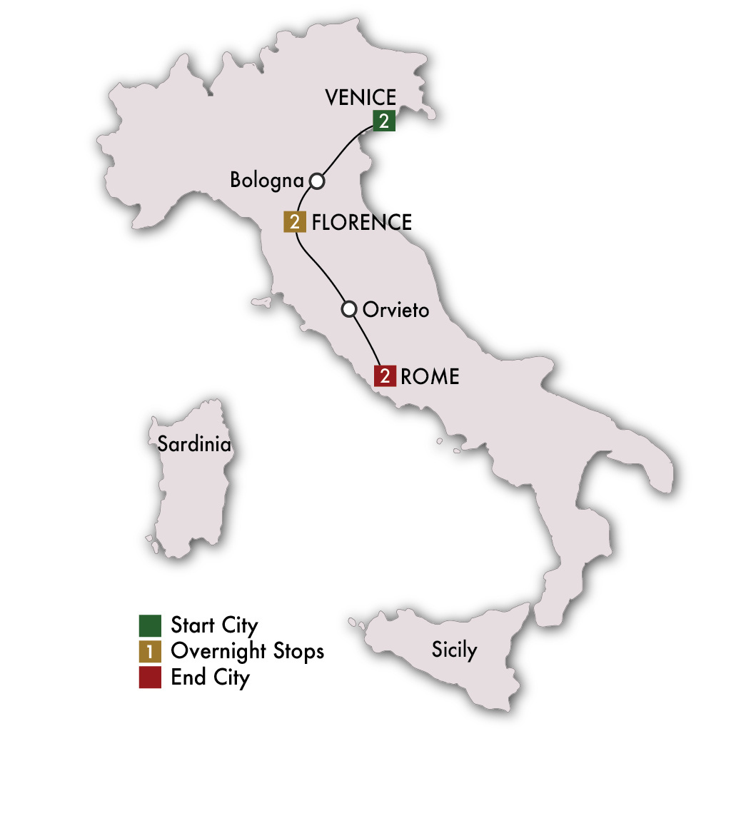 Taste of Italy Tour map